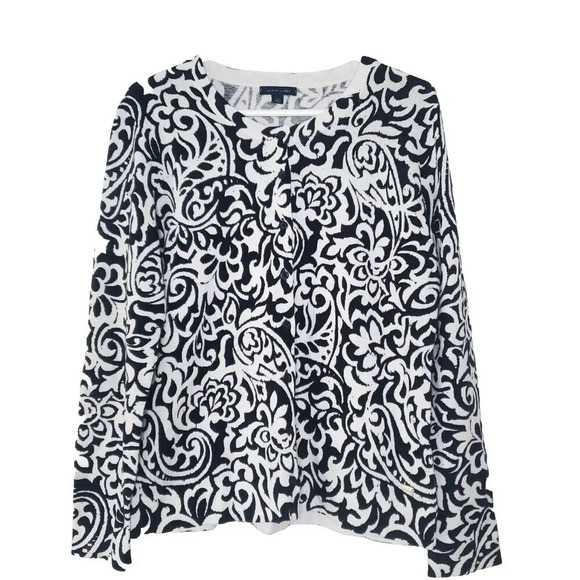 Tommy Hilfiger Lightweight Sweater Cardigan Size Large Floral Casual Lagenlook - Picture 1 of 11